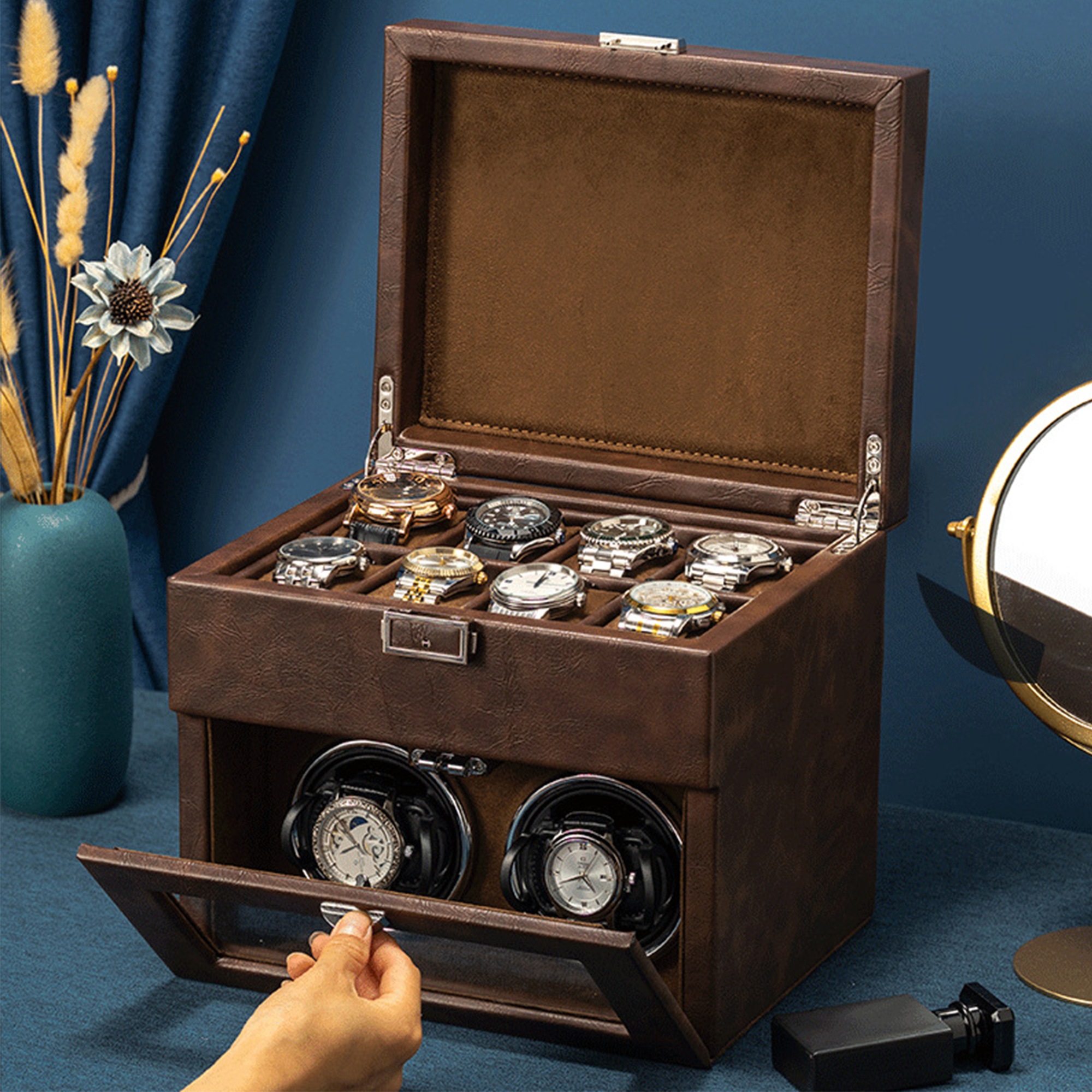 Quiet Luxury Watch Men - 2+8 Watch Winder for Automatic Watches,