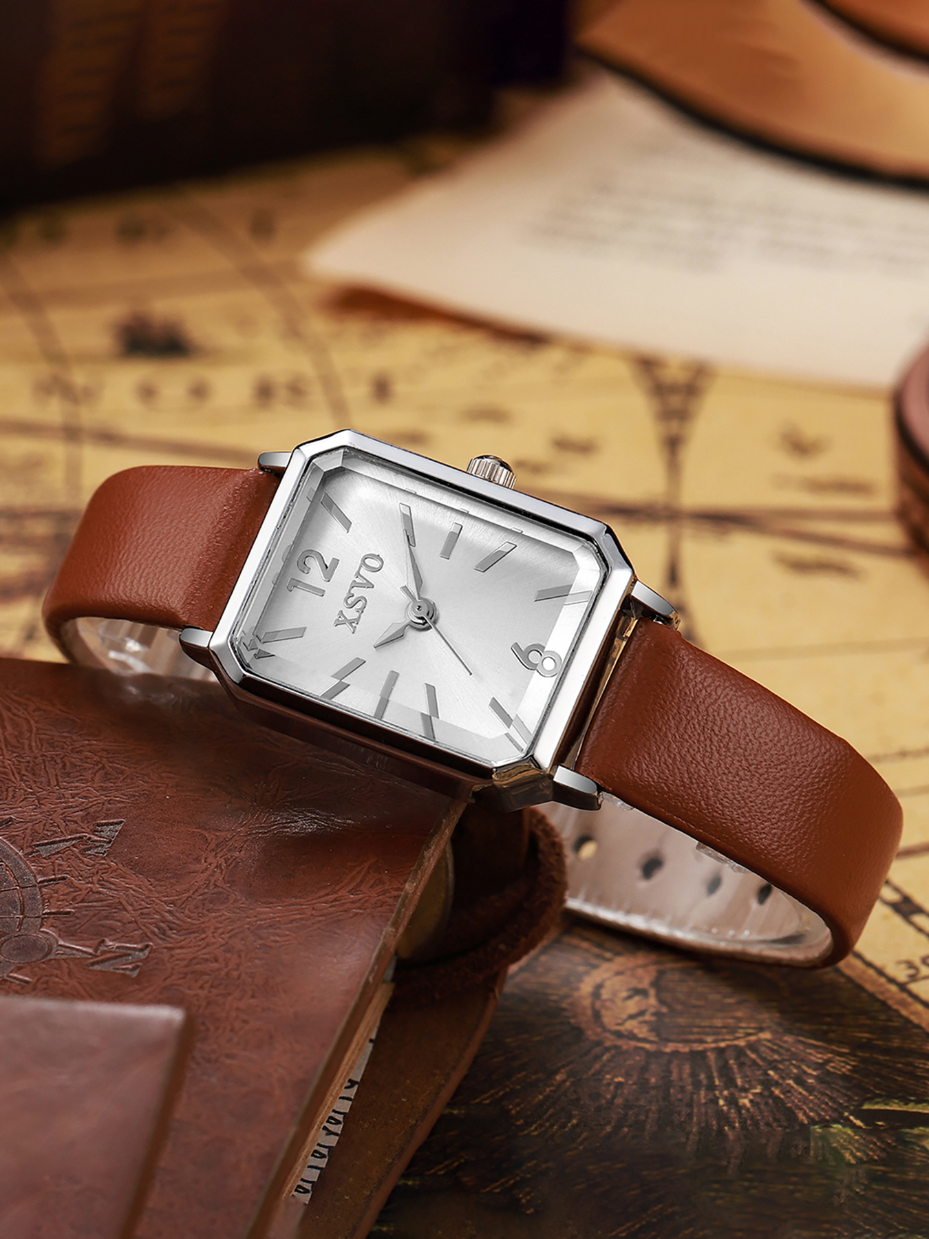 Luxury Watch Square - Vintage Silver Square Women's Quartz Watch,