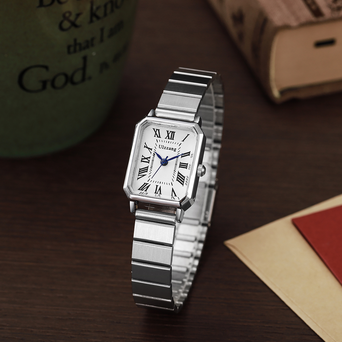 Luxury Watch Square - Elegant Square Dial Women's Watch, Roman