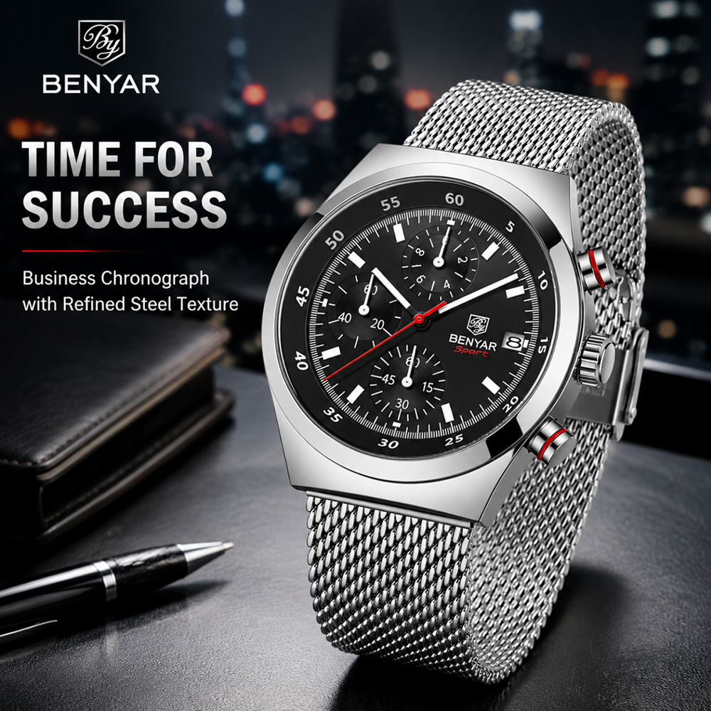Luxury Watch Design - BENYAR Top Luxury Brand Men's Business