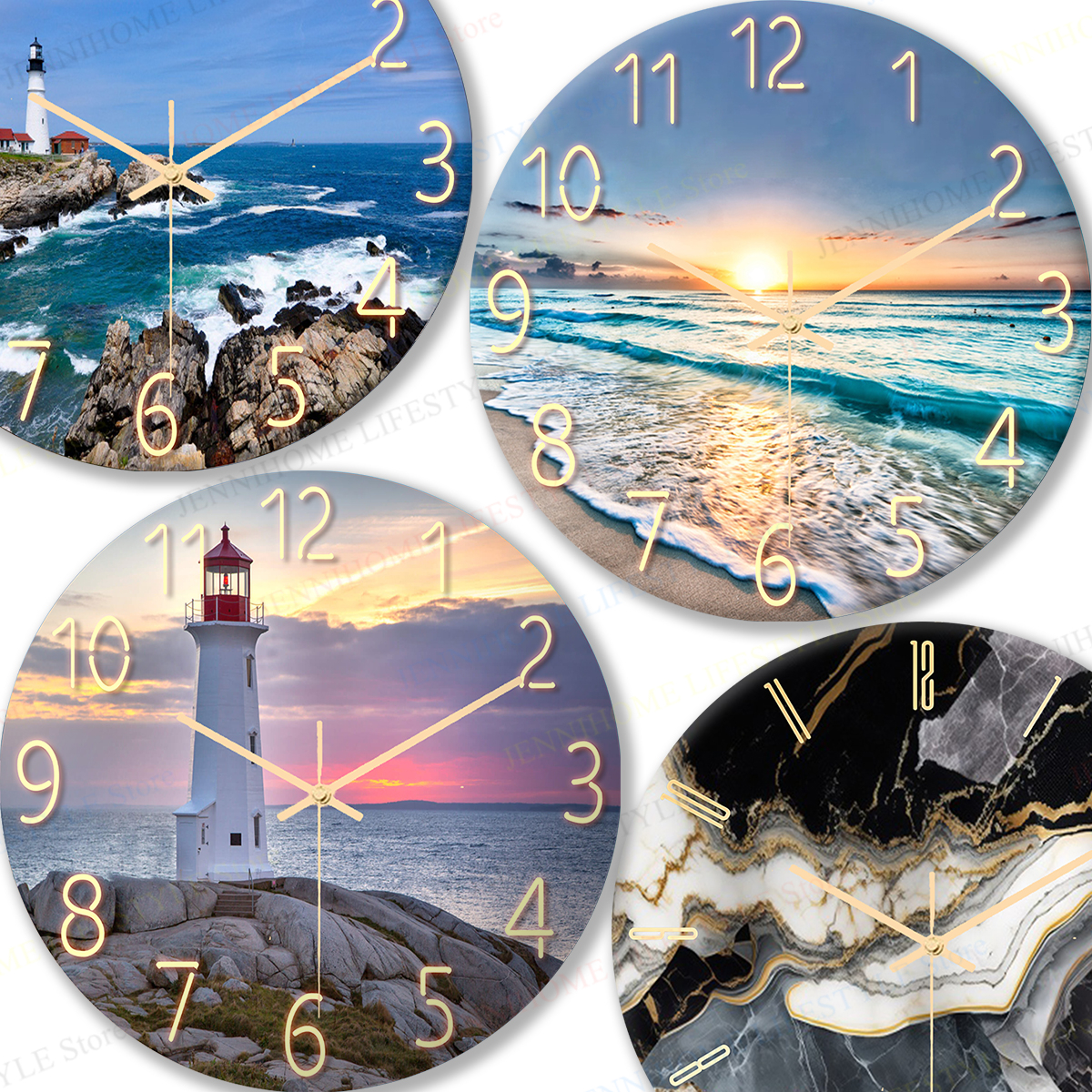 Beach Wall Clock Wall Art Cloc - Luxury Watch Europe 评论和价格