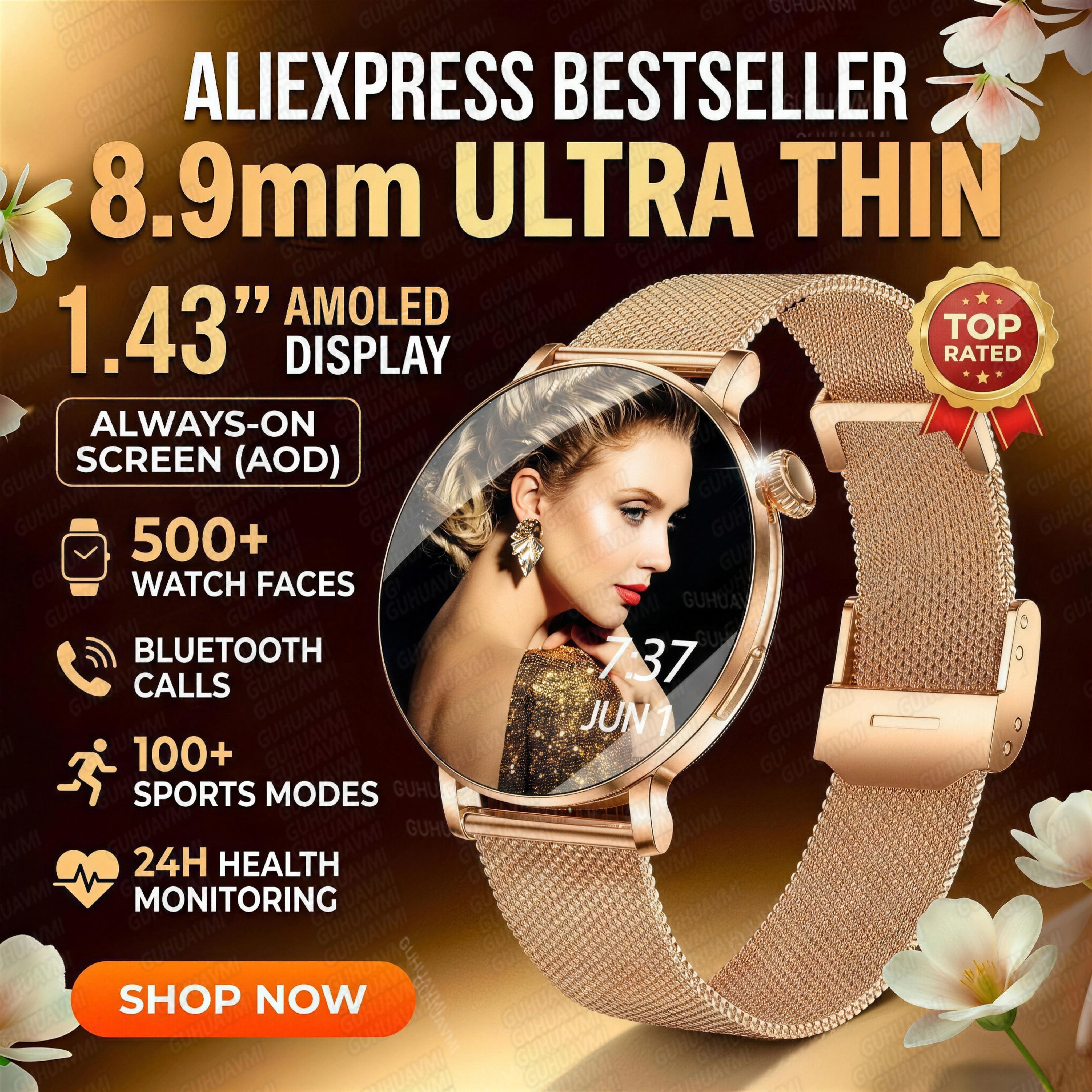 2026New Lady Smart Watch Women - Compass Watch Luxury 评论和价格