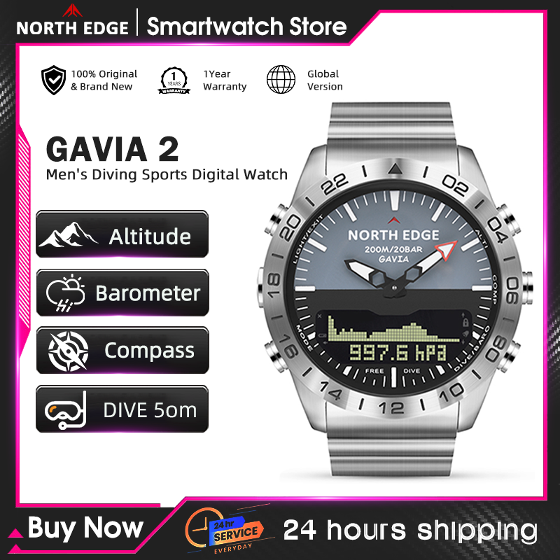 NORTH EDGE Mens Dive Watch Mil - Compass Watch Luxury 评论和价格