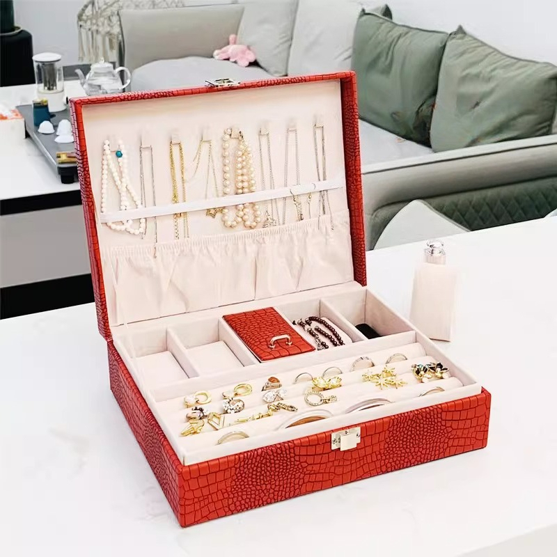 Portable Jewelry Box Leather L - Luxury Watch E Jewellery 评论和价格