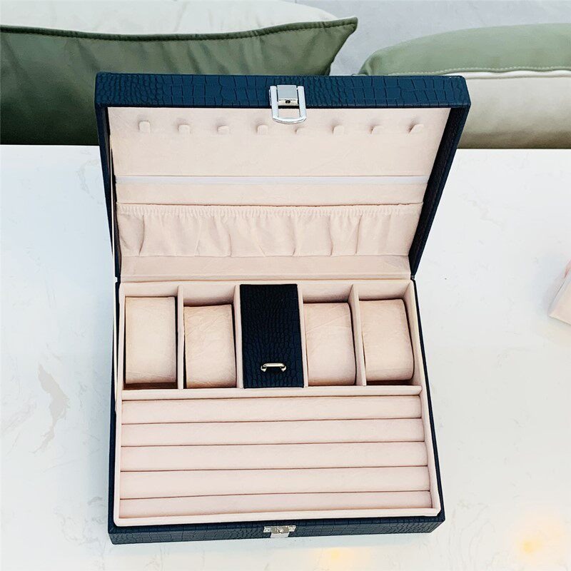 Portable Jewelry Box Leather L - Luxury Watch E Jewellery 评论和价格