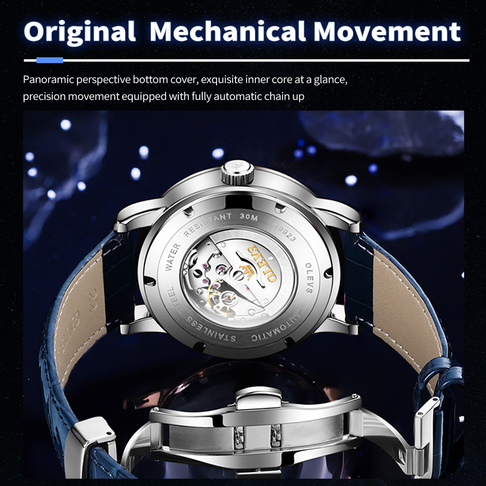 OLEVS 9923 Starry Sky Automati - Compass Watch Luxury 评论和价格