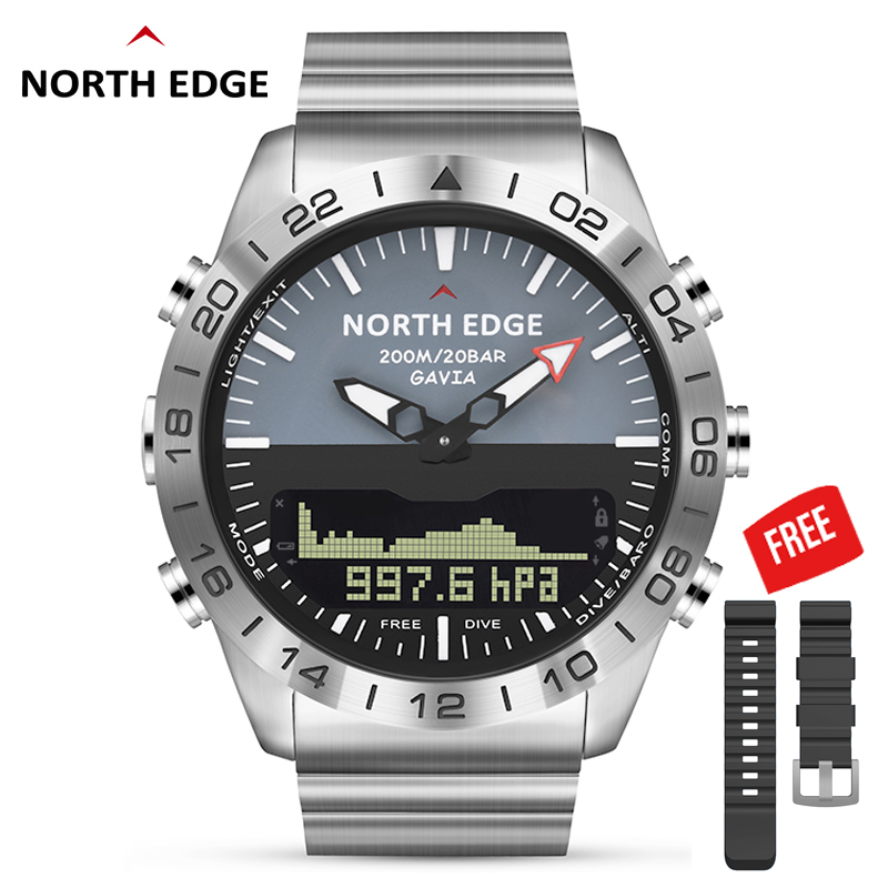 NORTH EDGE GAVIA2 Men's Dive 5 - Compass Watch Luxury 评论和价格