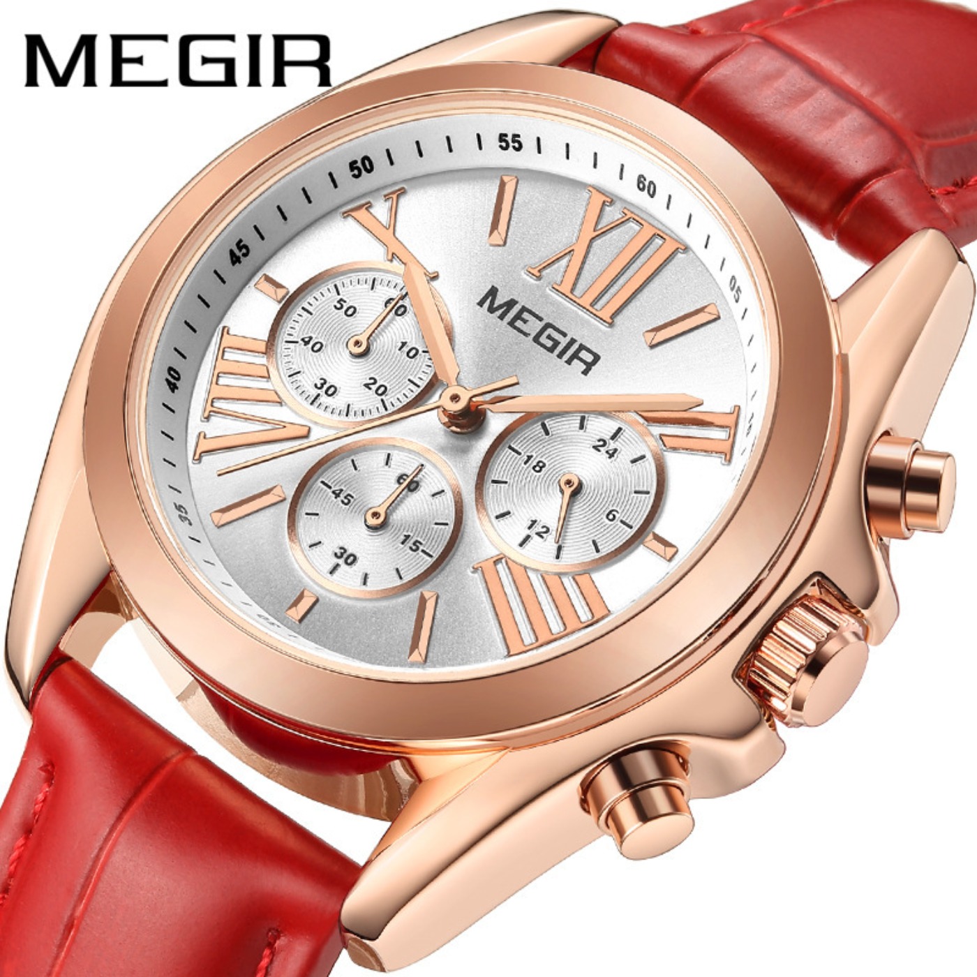 MEGIR New Luxury Leather Watch - Luxury Watch For 评论和价格