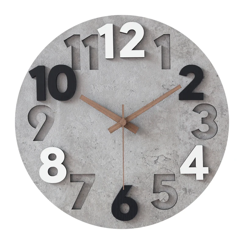 Modern 3d Wall Clock Wood Cloc - Luxury Watch Europe 评论和价格