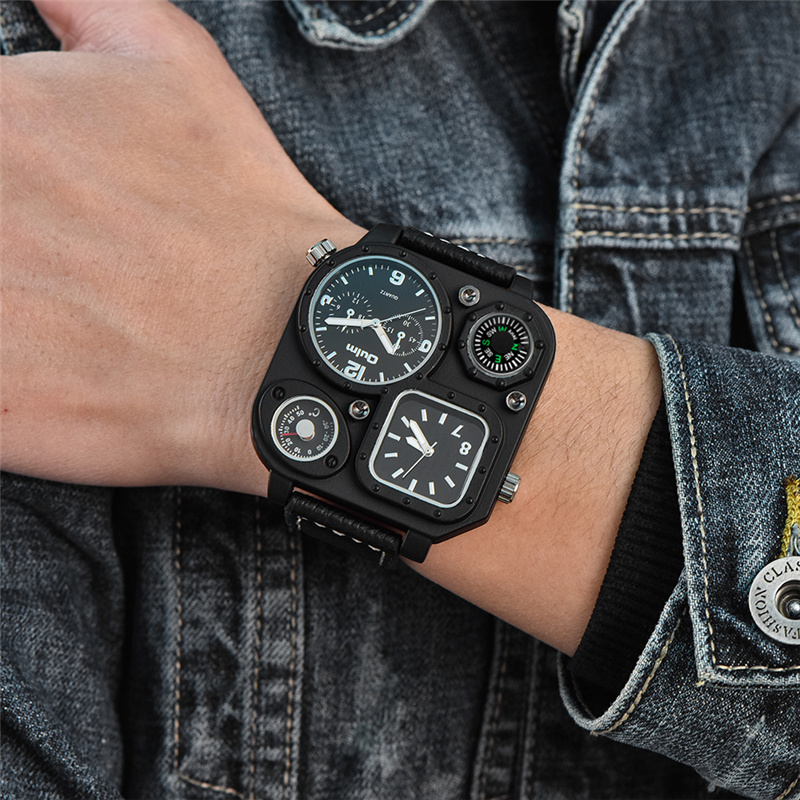 Oulm Classic Black Casual Watc - Compass Watch Luxury 评论和价格