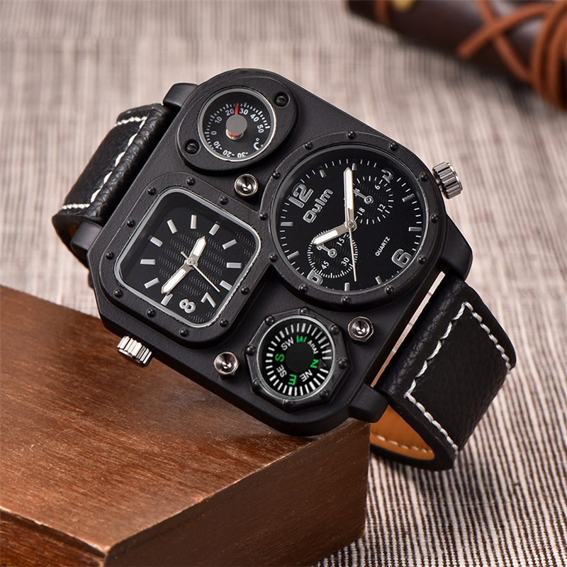 Oulm Classic Black Casual Watc - Compass Watch Luxury 评论和价格