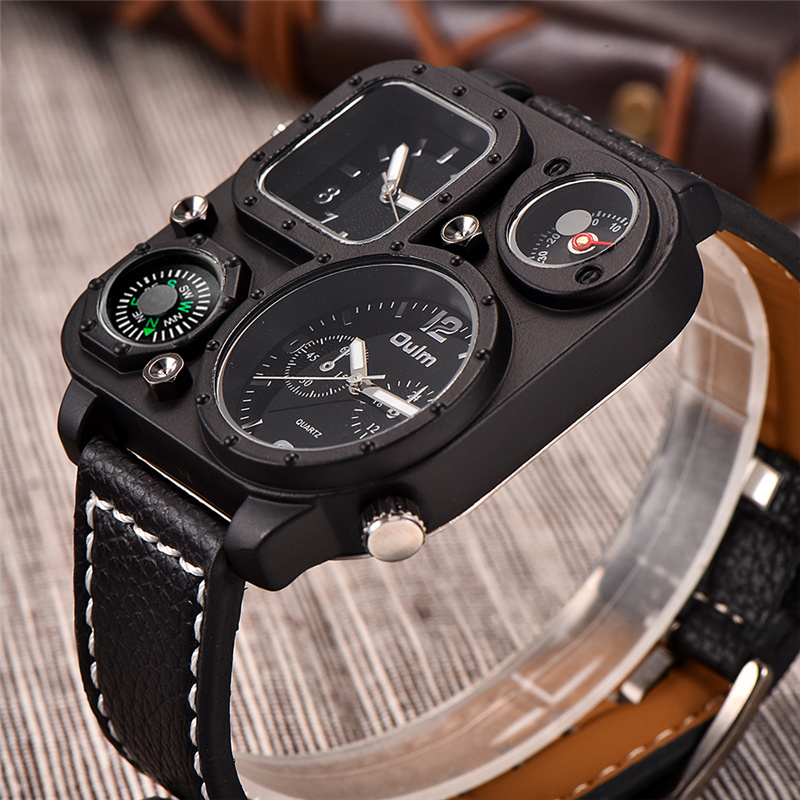 Oulm Classic Black Casual Watc - Compass Watch Luxury 评论和价格
