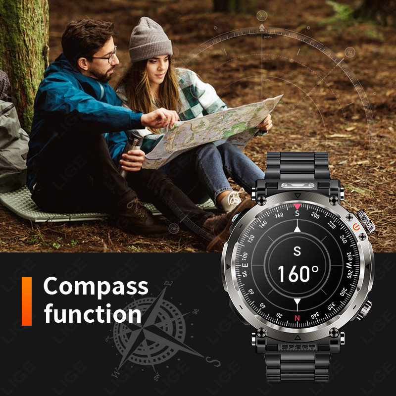 LIGE New Fashion luxury 5ATM M - Compass Watch Luxury 评论和价格