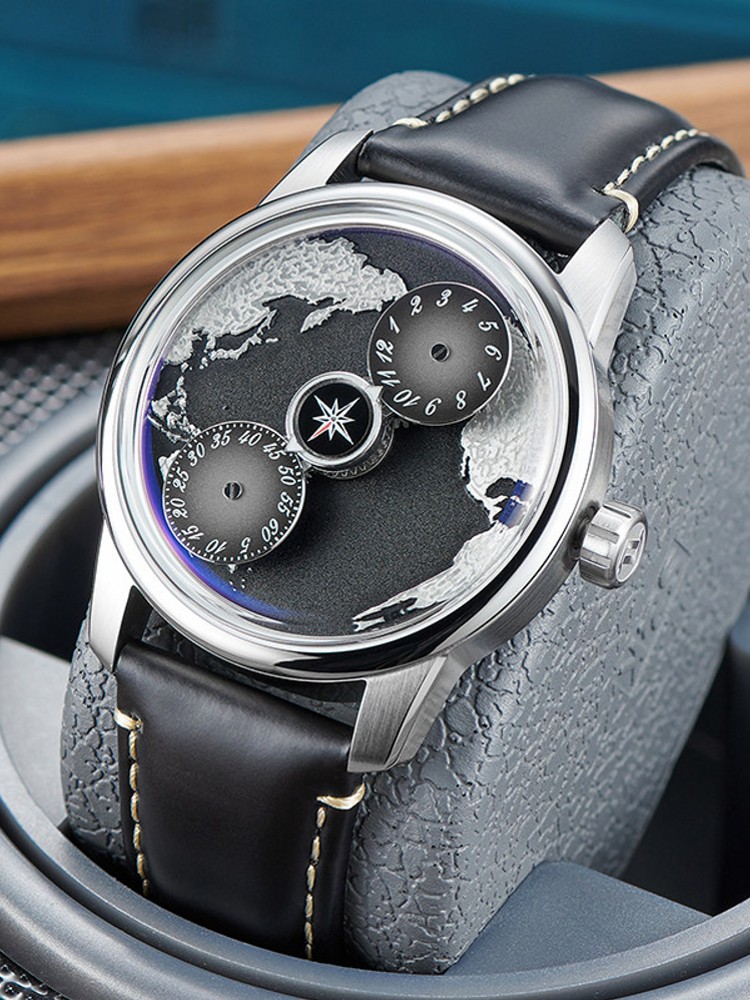Casual Men Work Blue Planet Fu - Compass Watch Luxury 评论和价格