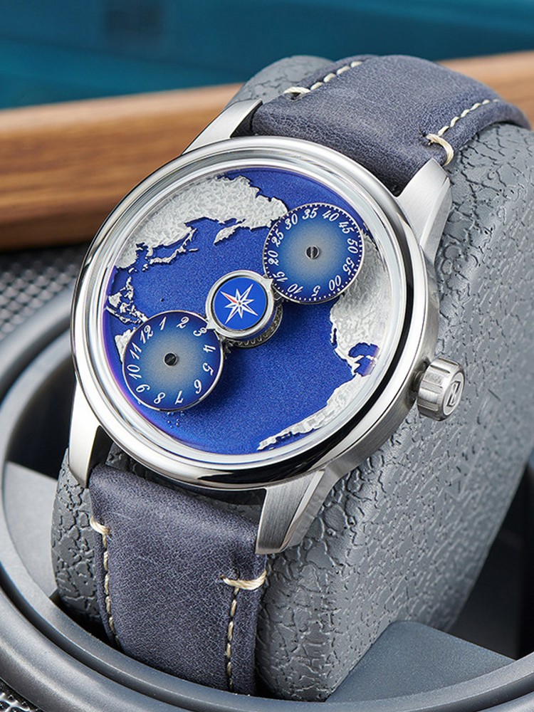 Casual Men Work Blue Planet Fu - Compass Watch Luxury 评论和价格