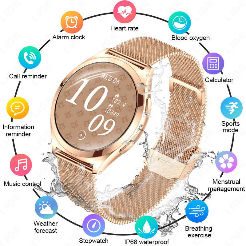 LIGE Luxury Smart Watch For Wo - Compass Watch Luxury 评论和价格
