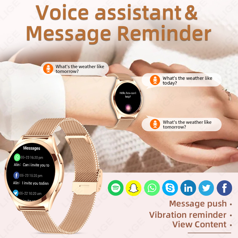 LIGE Luxury Smart Watch For Wo - Compass Watch Luxury 评论和价格