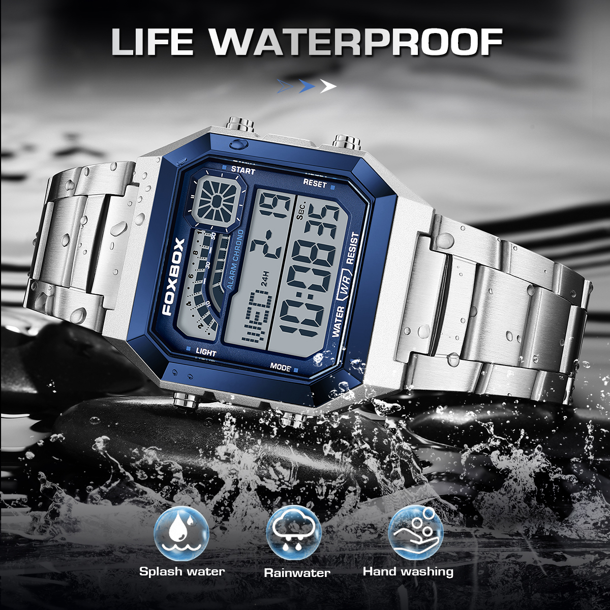 FOXBOX Fashion Luxury Digital  - Luxury Watch Square 评论和价格
