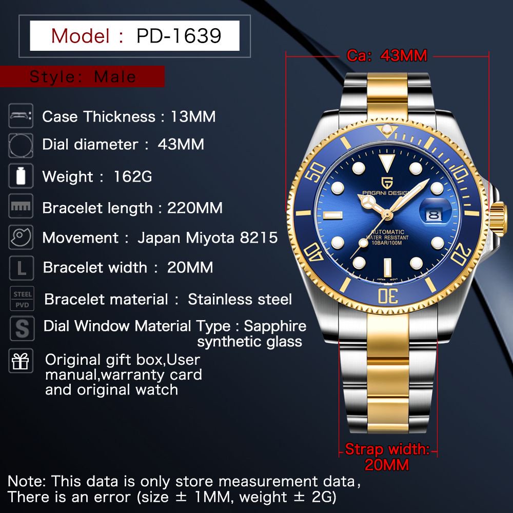 PAGANI DESIGN Luxury Men's Aut - Luxury Watch Design 评论和价格