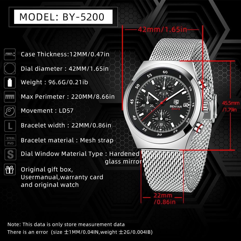 BENYAR Top Luxury Brand Men's  - Luxury Watch Design 评论和价格