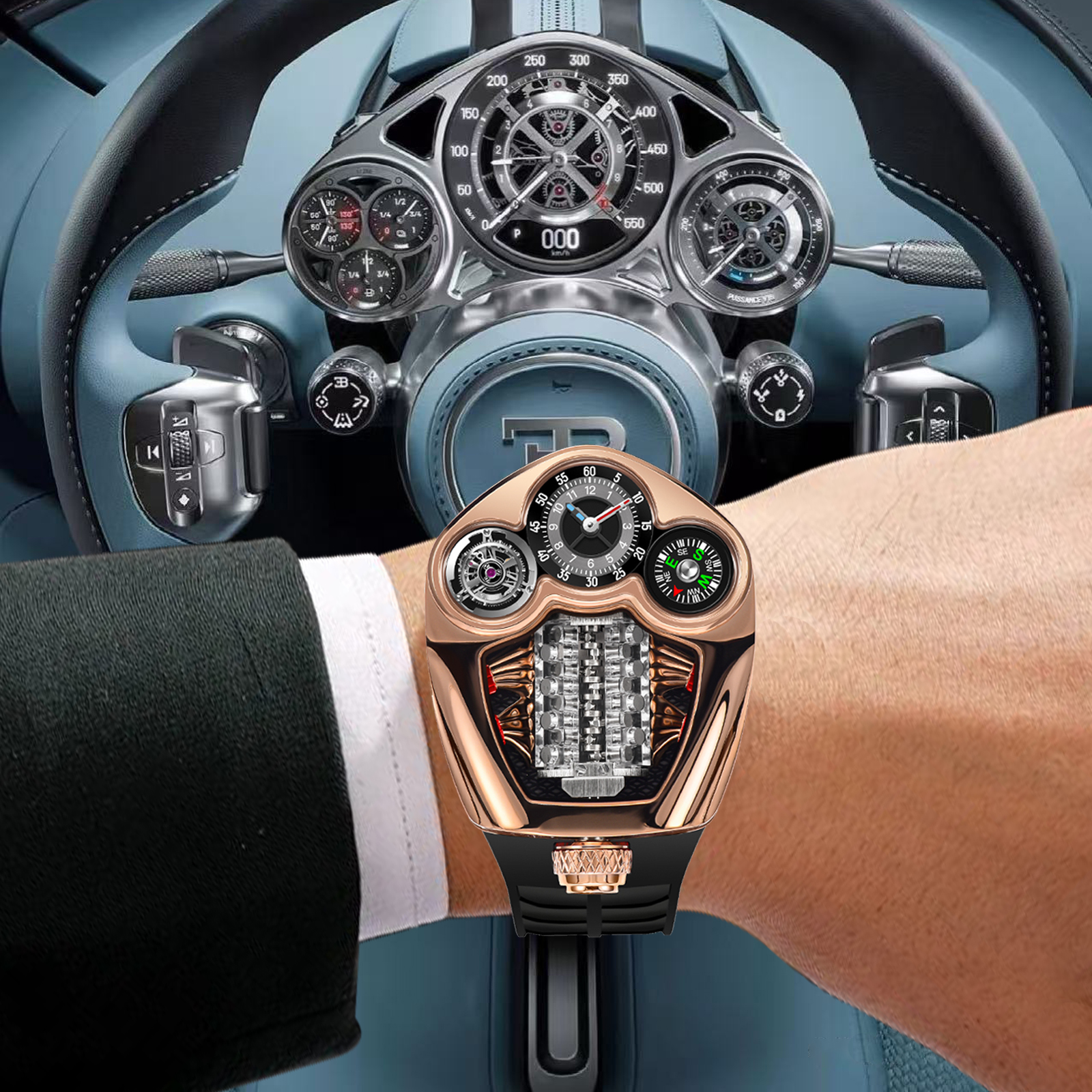PINDU Design NEW Engine Series - Compass Watch Luxury 评论和价格