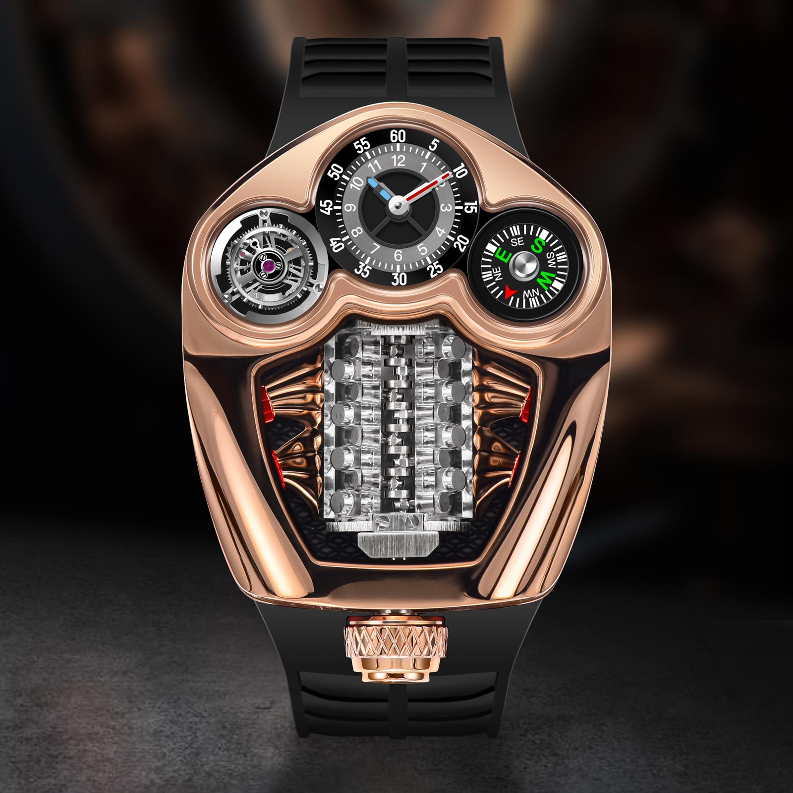 PINDU Design NEW Engine Series - Compass Watch Luxury 评论和价格